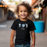 Personalized Sea Creature T-Shirt, Name T-Shirt for Boys in black