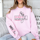 His Grace is Enough Sweatshirt, long sleeve T-Shirt in pink
