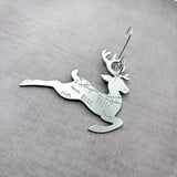 Large Reindeer Christmas ornament with multiple fonts, personalized Christmas ornament