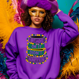 Beads or It Didn’t Happen Mardi Gras sweatshirt purple