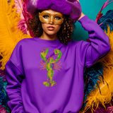Crawfish Mardi Gras sweatshirt purple