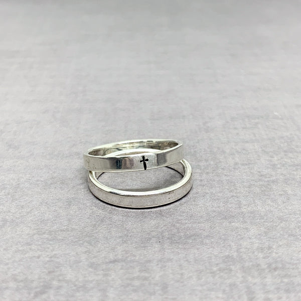 Sterling Silver Cross Ring - not a set
