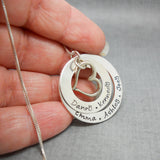 Sterling silver double washer mother's necklace with quote - Sweet Tea & Jewelry