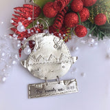 Pewter elf with sign Christmas ornament
