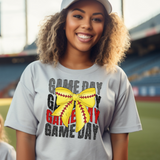 Game Day Softball Bow T-Shirt grey