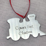 Personalized Baby's First Christmas Ornament, train ornament