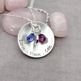 Cupped Personalized Mother’s Necklace with Kids’ Names