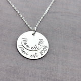 Mom Grandma Established Personalized Mom Necklace with dates