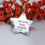 Pewter star Christmas ornament