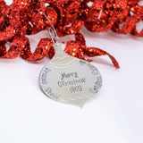 Pewter personalized vintage Christmas ornament