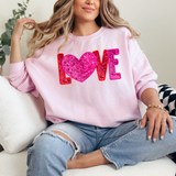 Love Valentine's Day sweatshirt light pink