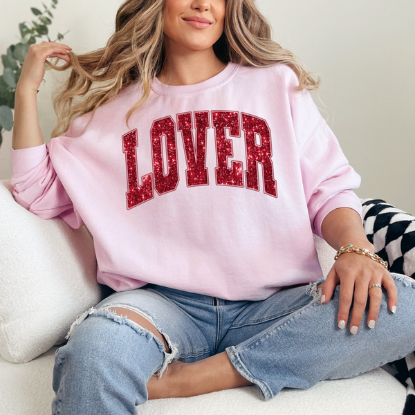 Lover Valentine's Day sweatshirt in pink