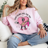 Valentine's Day Heart Eyes sweatshirt light pink