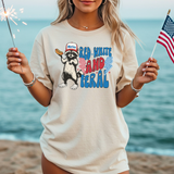 Red White and Feral Tee – Funny Patriotic Raccoon T-Shirt Comfort Colors Ivory