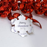 Personalized Snow Flake Christmas Ornament