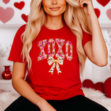XOXO Valentine’s T-Shirt | Cute Leopard Bow Tee | Red