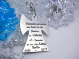 Personalized Angel Christmas Ornament, close up
