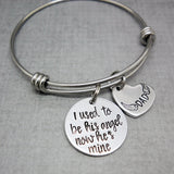 I Used To Be His Angel Memorial Bracelet | Hand Stamped Bracelet