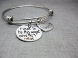 I Used To Be His Angel Memorial Bracelet | Hand Stamped Bracelet, Front View