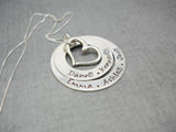Sterling silver double washer mother's necklace with quote - Sweet Tea & Jewelry