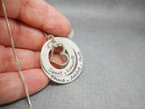 Sterling silver double washer mother's necklace with quote - Sweet Tea & Jewelry