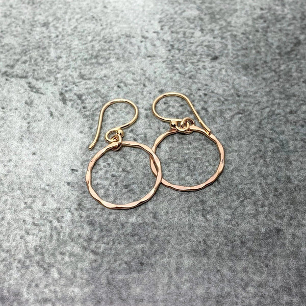 rose gold karma earrings
