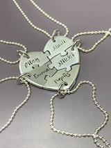 Best Friends Heart Puzzle Necklace 5 Piece Set, alternate view