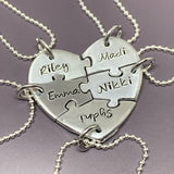 best friends heart puzzle set of 5
