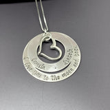 Sterling silver double washer necklace