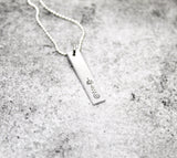 Unalome bar necklace, Yoga necklace