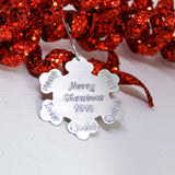 Personalized snowflake Christmas ornament