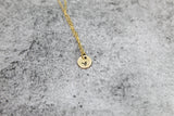 Tiny Bridesmaid initial necklace, 14kt Gold Filled