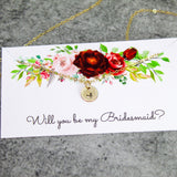 Tiny Bridesmaid initial necklace, 14kt Gold Filled
