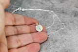 Tiny sterling silver bridesmaid initial necklace