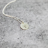 tiny sterling silver initial necklace