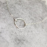 small karma necklace | sterling silver open circle necklace