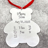 Teddy Bear Baby stats ornament