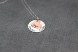 sterling silver and copper personalized necklace for Mom