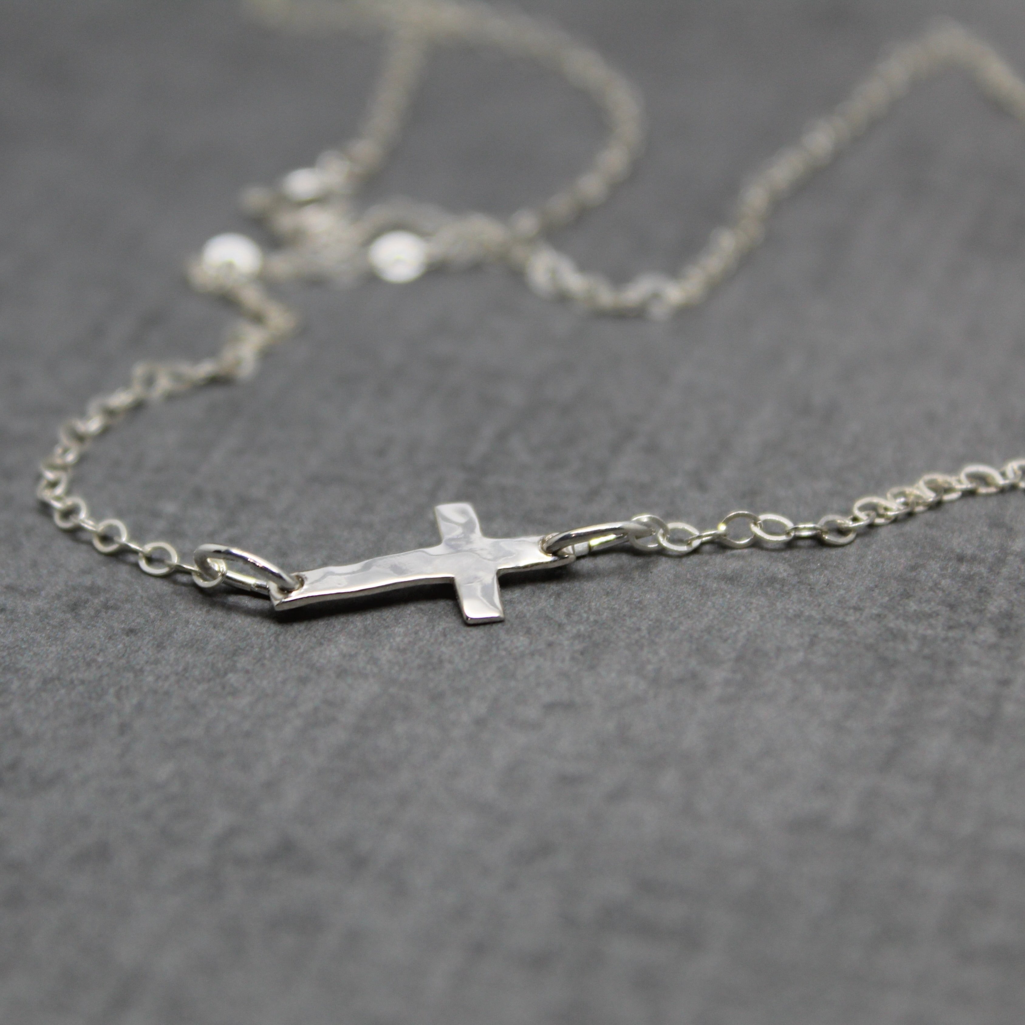 Men's sideways clearance cross necklace