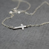 hammered cross necklace