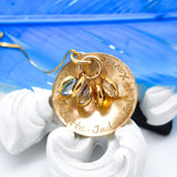 Cupped Mothers necklace with birthstones, 14kt Gold Filled