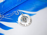 Forever in my heart memorial necklace, baby feet necklace - Delena Ciastko Designs