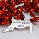 reindeer Christmas ornament with bells