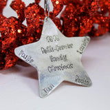 Pewter star Christmas ornament