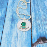 Sterling silver personalized Necklace with name, small - Delena Ciastko Designs