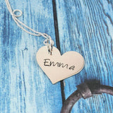 Personalized sterling silver classic heart necklace - Delena Ciastko Designs