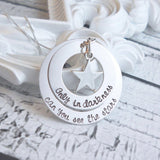 Sterling silver layered washer necklace with star charm - Delena Ciastko Designs