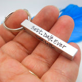 Personalized Bar Key chain, 4 sided key chain