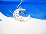 Sterling silver I love you to the moon and back, Crescent Moon Necklace - Delena Ciastko Designs