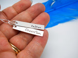 Sterling silver 2 bar name necklace, personalized bar necklace - Delena Ciastko Designs